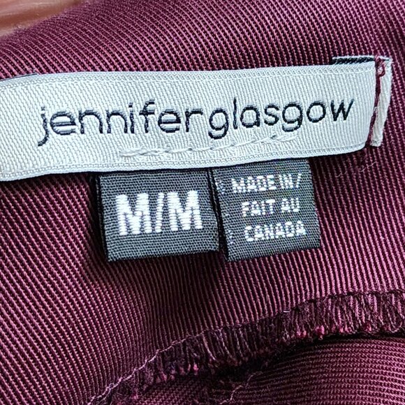 Jennifer Glasgow Burgundy Colorblock Patchwork Tencel Tunic Shift Dress - Picture 6 of 7